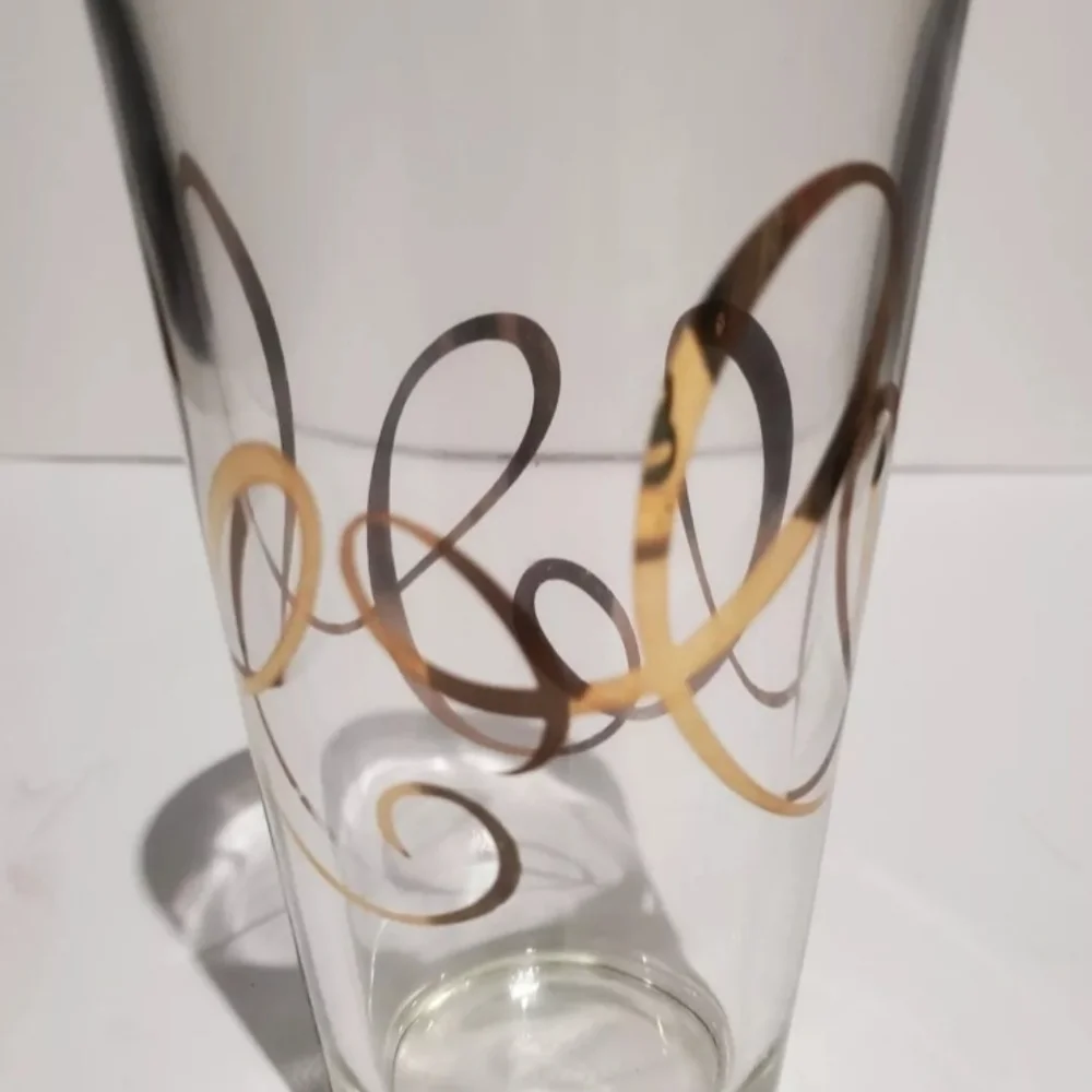 4 Gold Swerl 16oz Buffet Glasses
